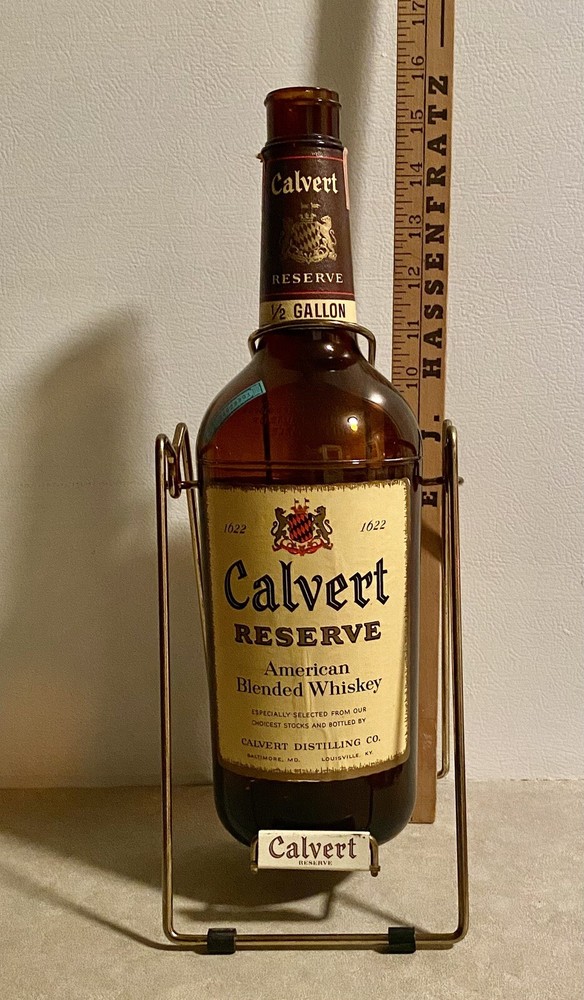 Vintage Calvert Whiskey Bottle Display