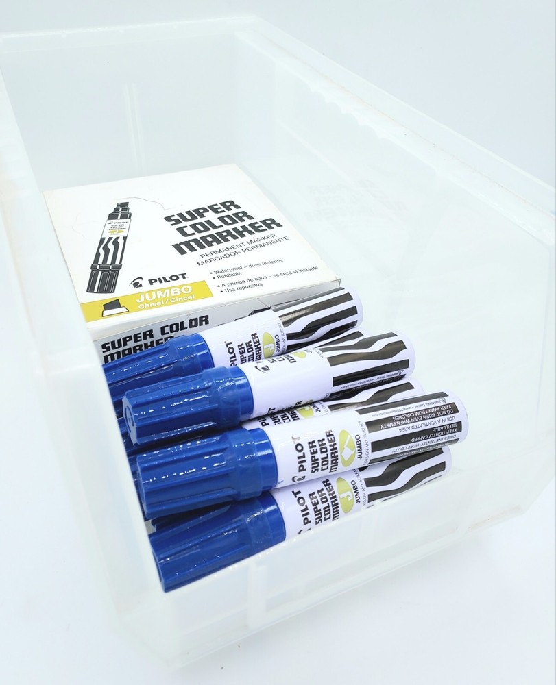 *2-Pack* Pilot 43200 Super Color Blue Permanent Marker, Jumbo Chisel, Refillable