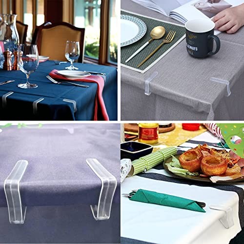 16PCS Clear Plastic Tablecloth Clips,Transparent Clear Tablecloth Clear-16