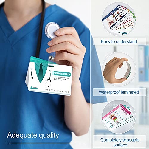 96 Nursing Badge Reference Cards, Nursing School Essentials Set- Lab Values,