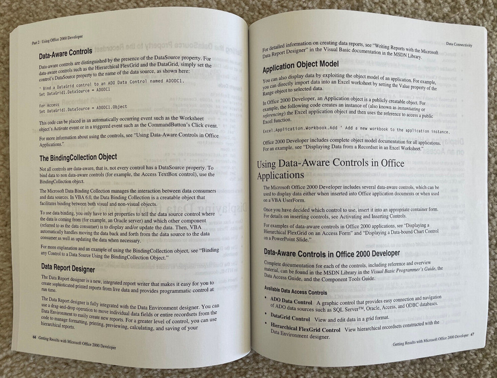 Getting Results with Microsoft Office 2000 Developer Guide Manual 127 Pages