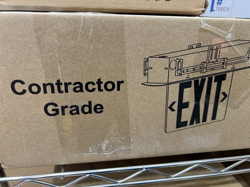 LED Exit Sign Edge-Lit Emergency Light w/ Battery Backup Double-Sided