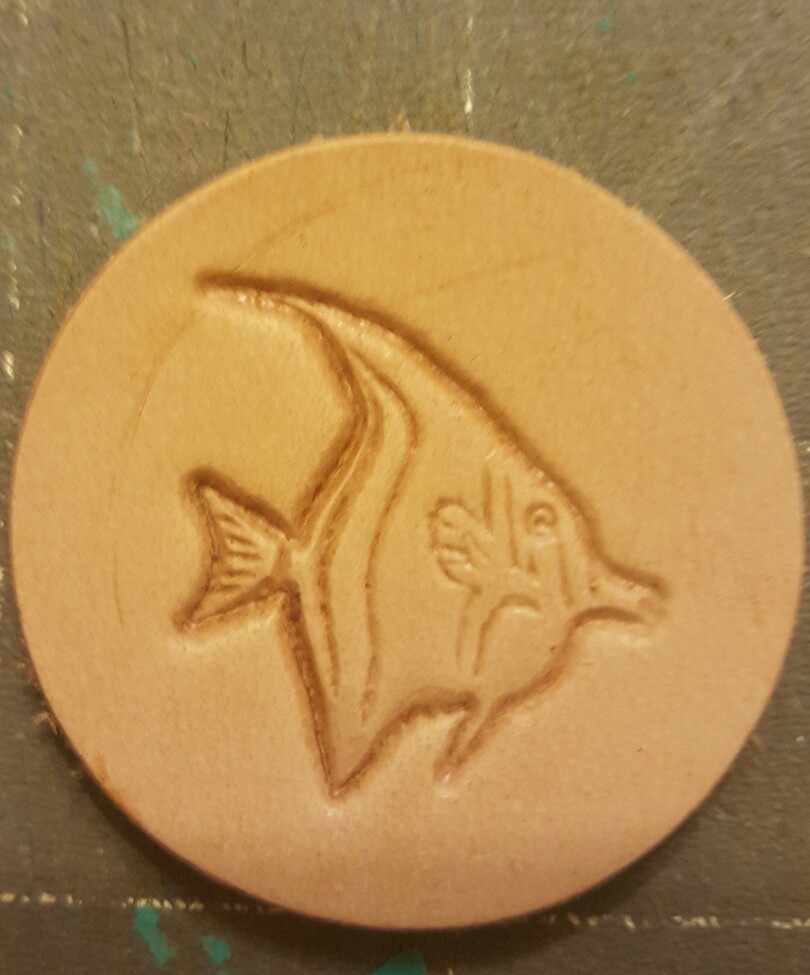 Vintage Baron Leather Stamping Tool ~ Angel Fish 511