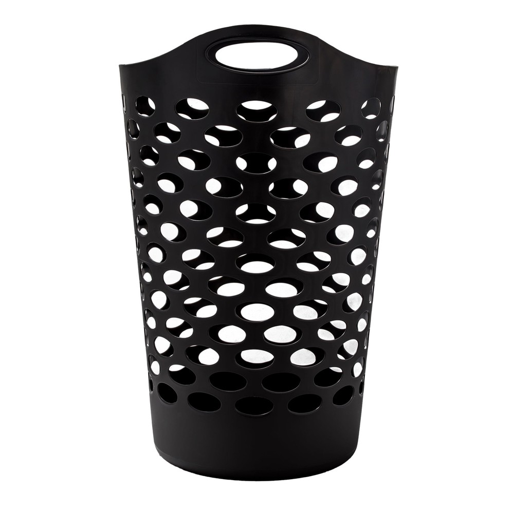 (2 pack) Mainstays Flex Carrying Handles Laundry Hamper, Black