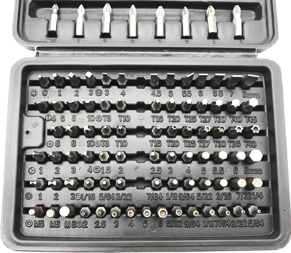 HTTMT 100 - Pcs 1/4 Torx Hex Torq Security Bit Set Tamper Proof Case Screwdriver