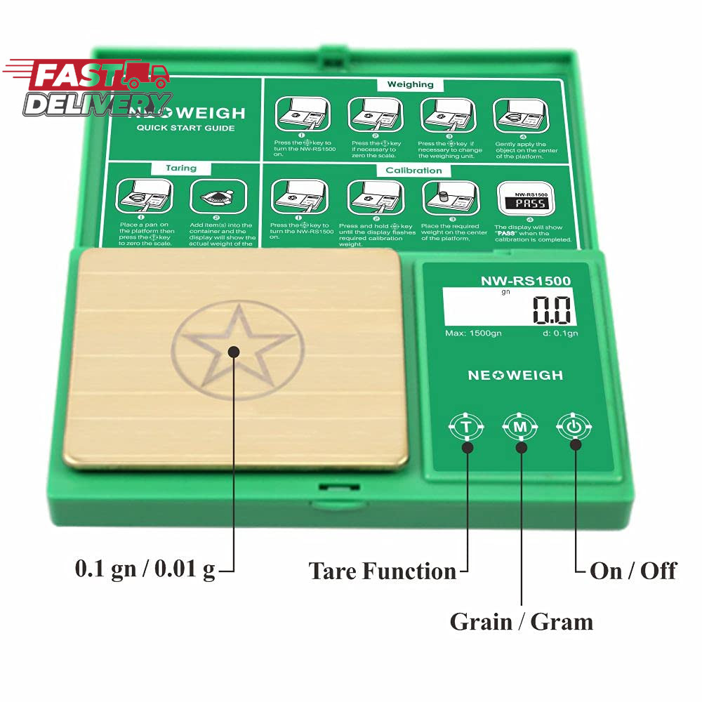 Reloading Scale, Powder Scale for Reloading, 1500 Grains X 0.1 Gn, Digital Powde