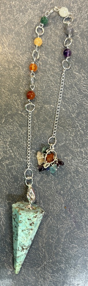 turquoise Pendulum With Detachable Chakra Chain