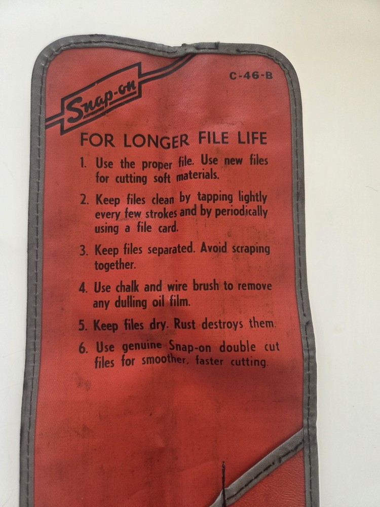 Snap On Tools C46B File Holder Tool Pouch