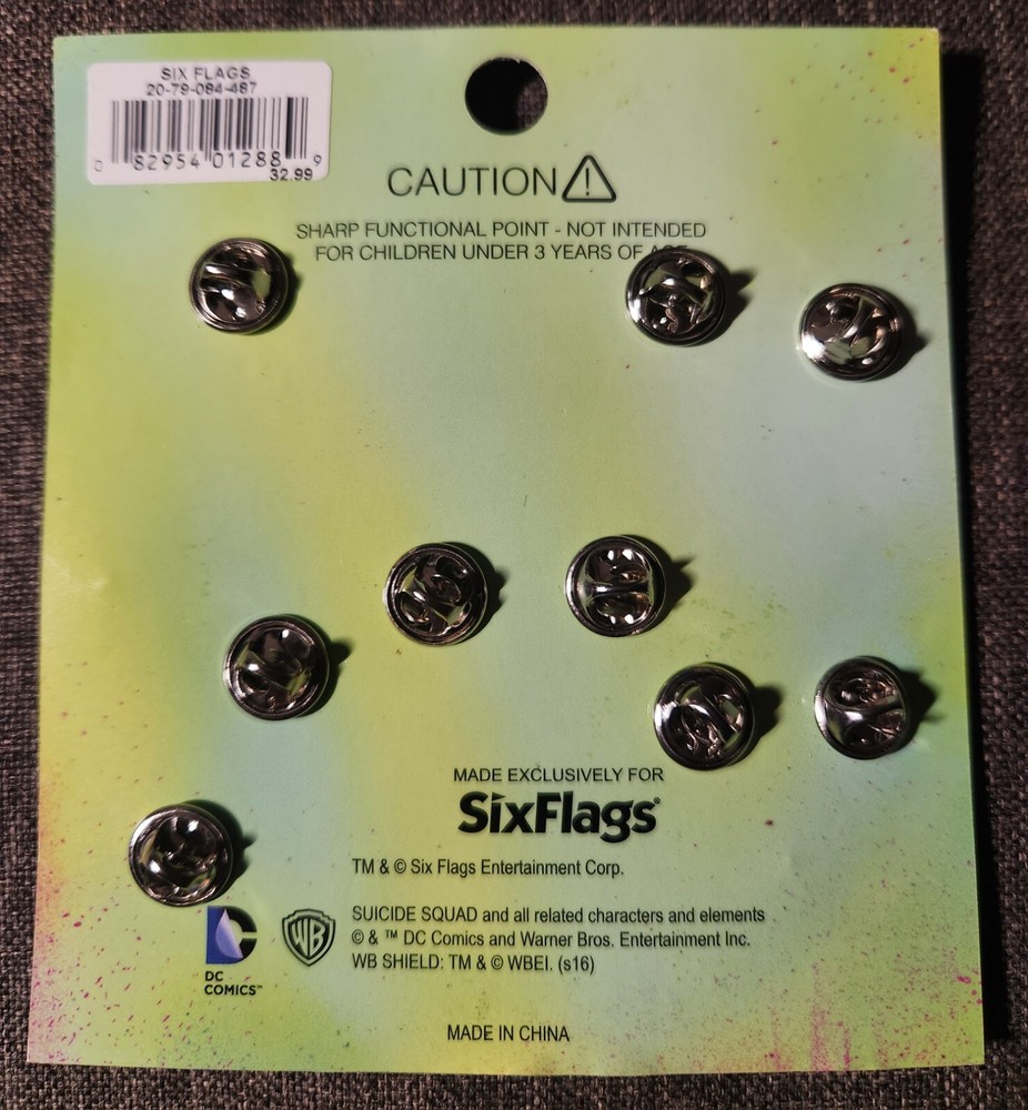 Suicide Squad Six Flags Magic Mountain Limited Edition Pin Set