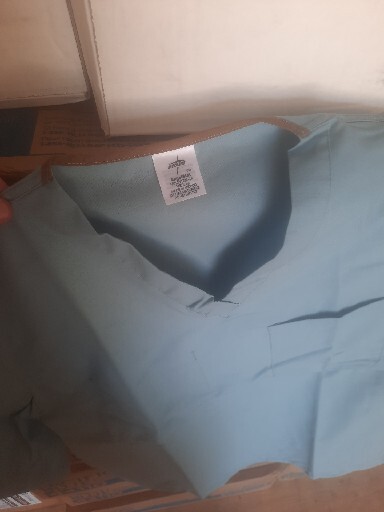 Medline Angel Stat Scrub Top Misty Reversible