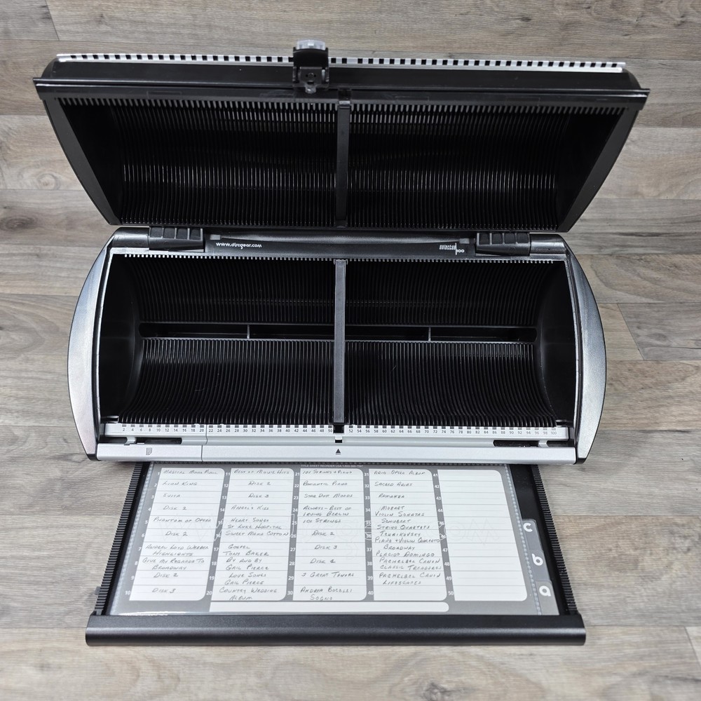 DiscGear Selector 100 CD DVD Blu-Ray Storage Carousel Organizer Black w/ Index
