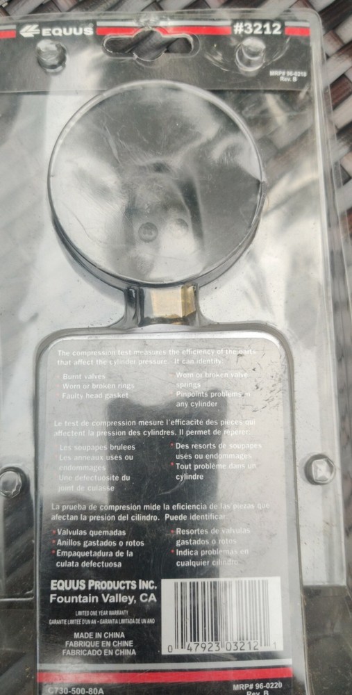 EQUUS 3212 COMPRESSION TESTER WITH HOSE