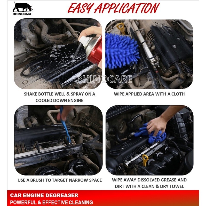 WHOLESALE (12 x 500ml) Car Engine Cleaner Engine Degrease Foam Spray