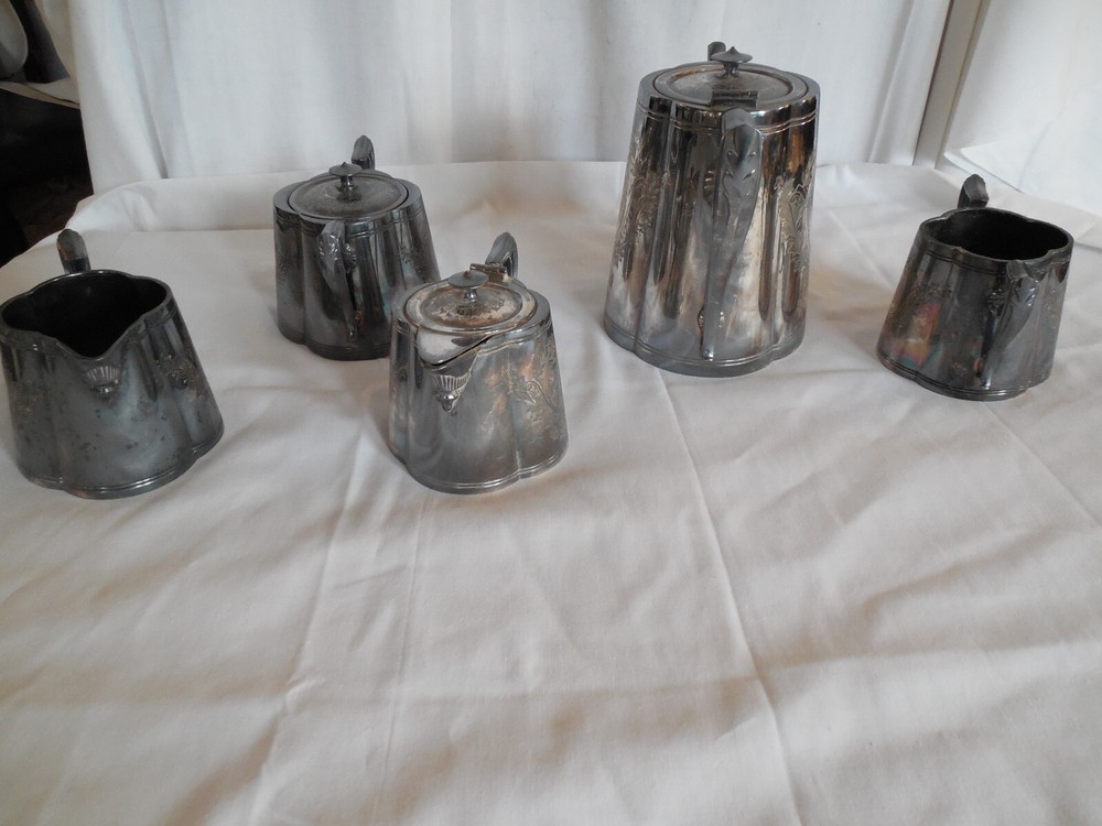 Vintage Knickerbocker silver tea set 5pc #2605
