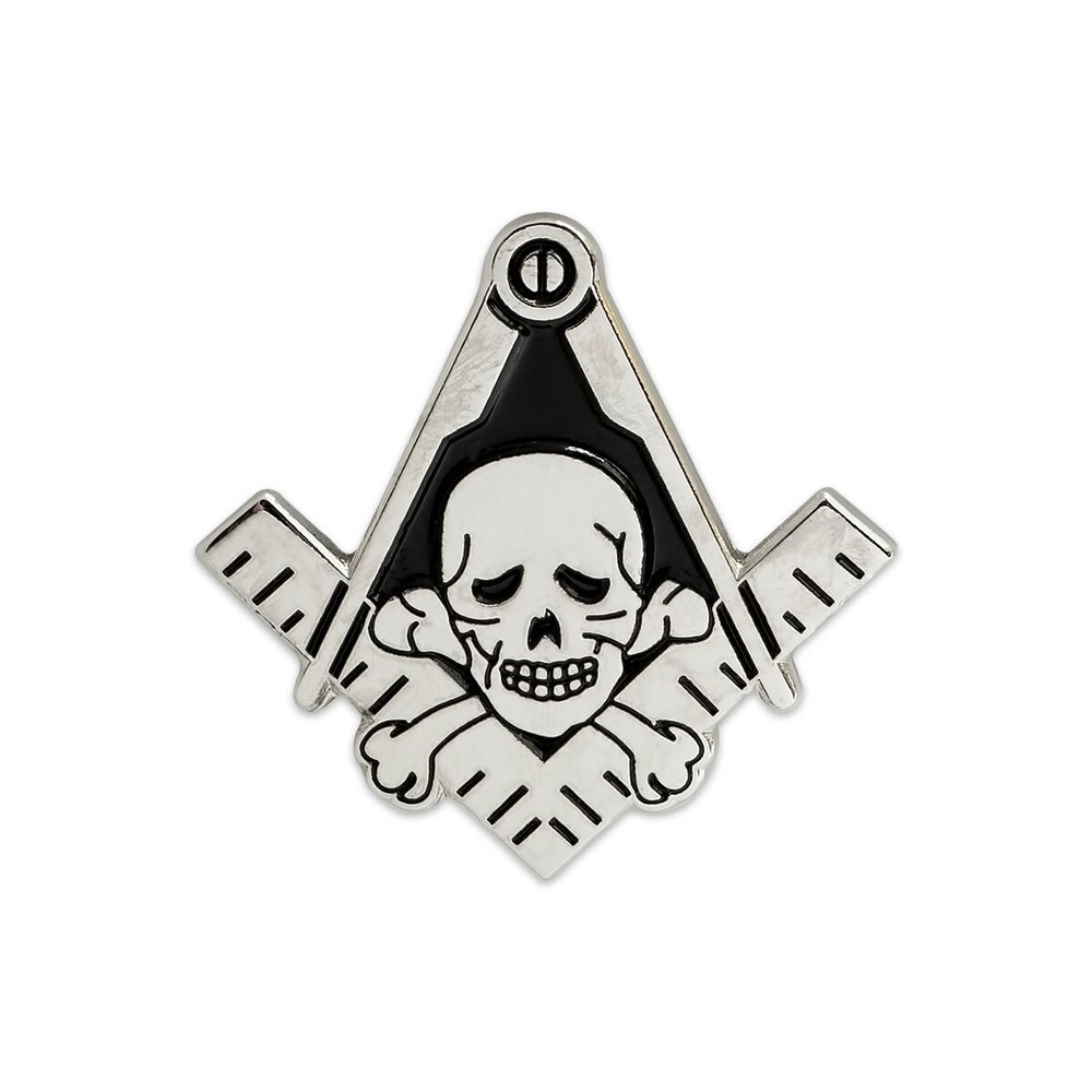 Widow's Son Skull Square & Compass Masonic Lapel Pin