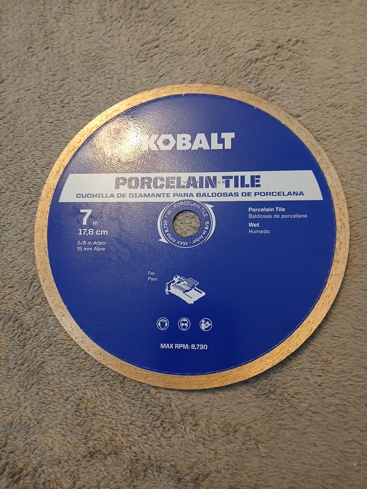 Kobalt Popcelain Wet Saw Blade 7"