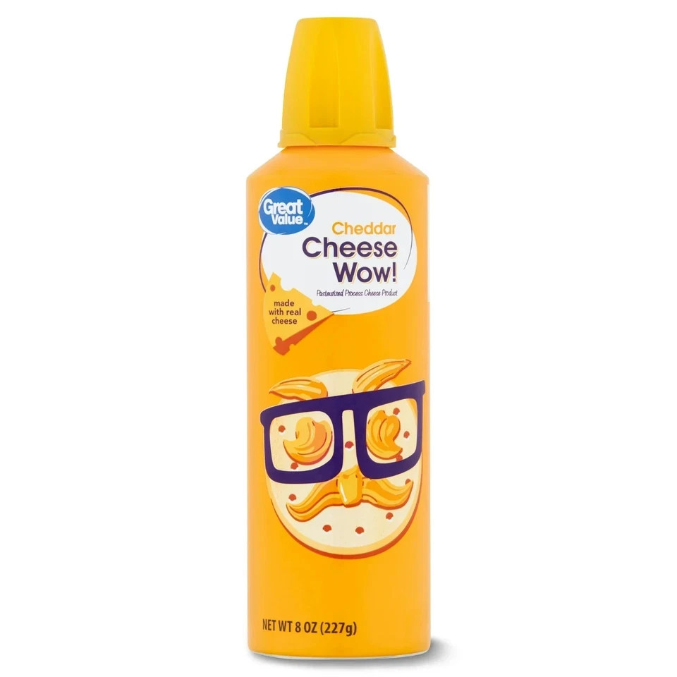 (2 pack) Great Value Cheese Wow! Spray Cheese, Cheddar, 8 oz...