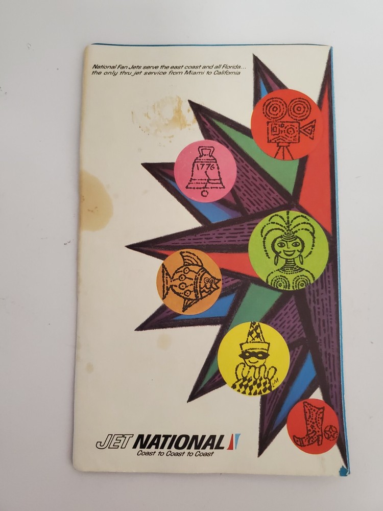 Vintage Original National Airlines System Route Map