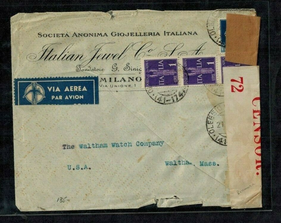 Bermuda WWII Censor Cover C22 Red Censor #72