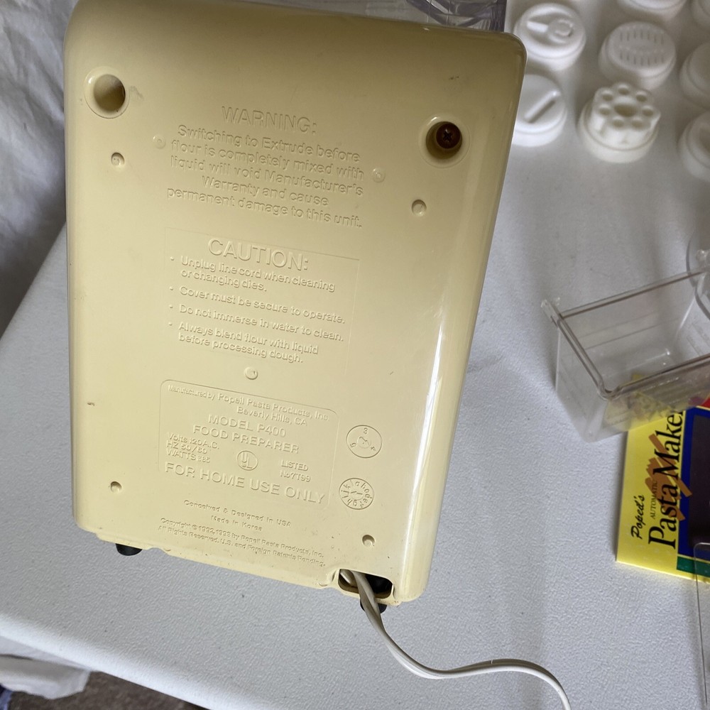 POPEIL AUTOMATIC ELECTRIC PASTA MAKER MODEL P400