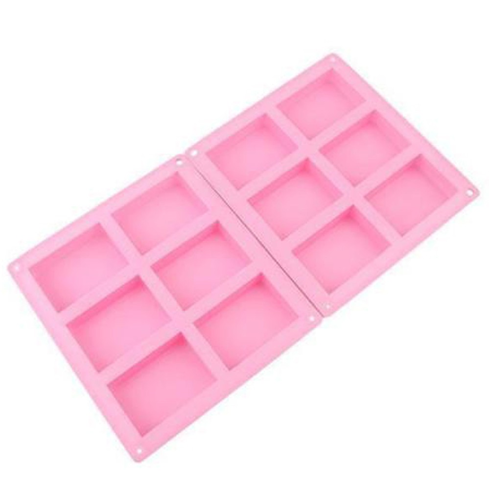 2 Set Rectangle Silicone Soap Making Molds Baking DIY Mold For Cake Bakeware