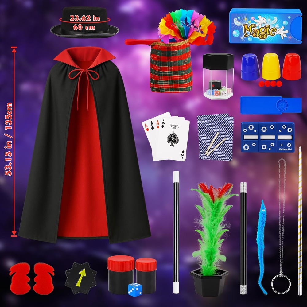 Magic Kit, Magic Tricks for Kids, Magic Set Includes Magic Wand Magician Cost...