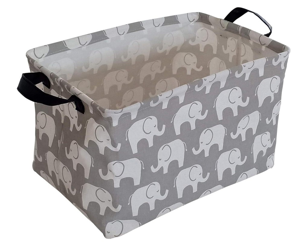 KUNRO Rectangle Toy Bin Waterproof storage organizer for Nursery Hamper Home