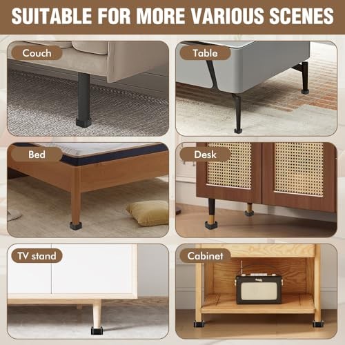Furniture Risers, Ajustable Bed Lifts Rrisers, 1.38" Stackable Heavy 4 Pack