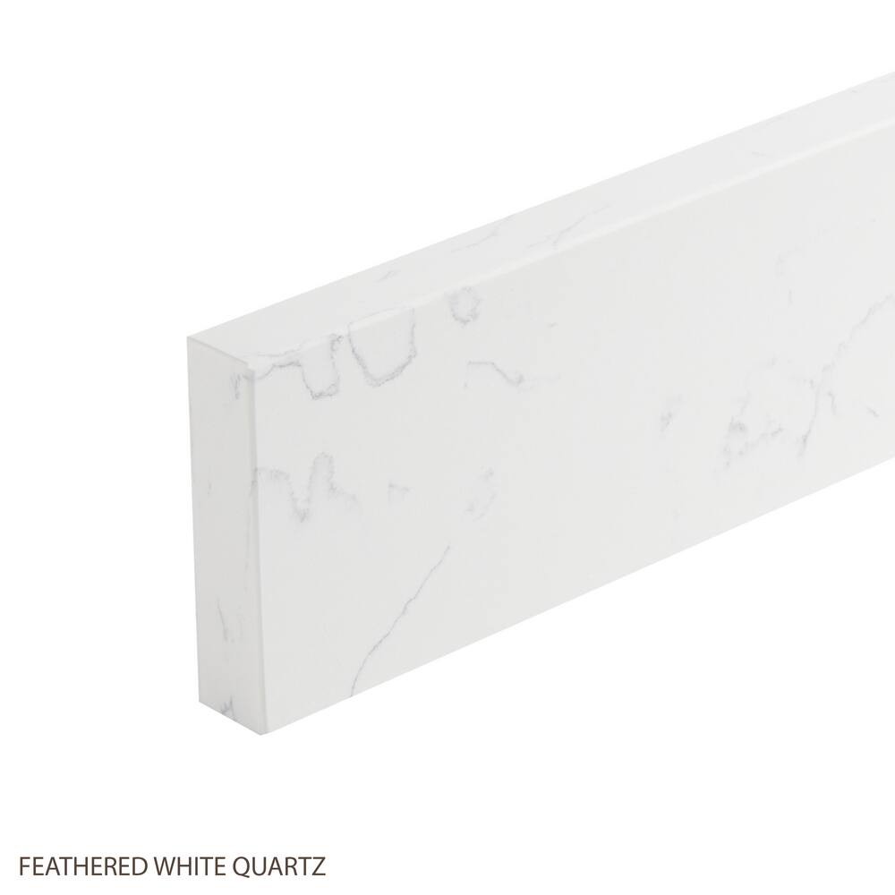 61" 3cm Quartz Vanity Backsplash - Feathered White