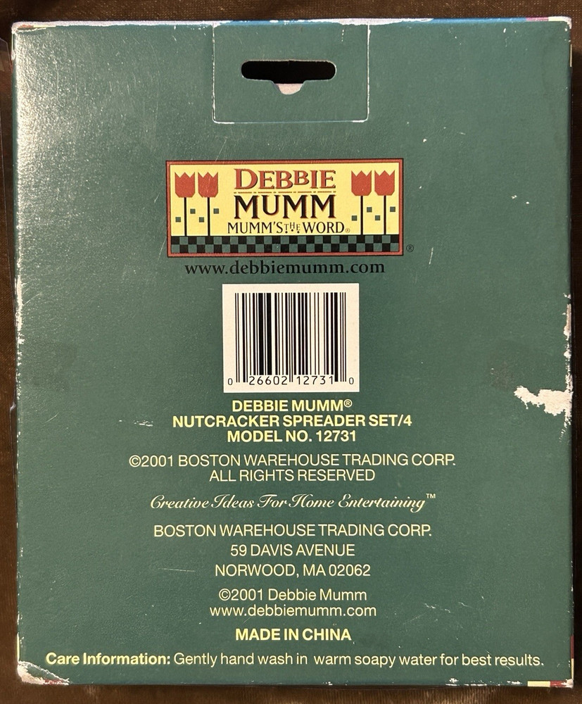 Debbie Mumm / Boston Warehouse ~ Set of 4 Assorted Nutcracker Spreaders ~ EUC