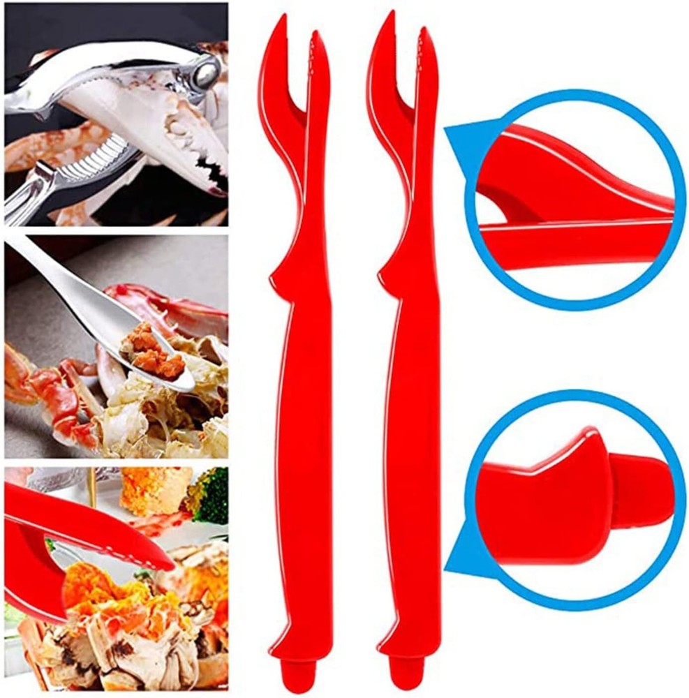 19PCs Seafood Tools Set Nut Cracker Set includes 4 Crab Crackers 4 Forks