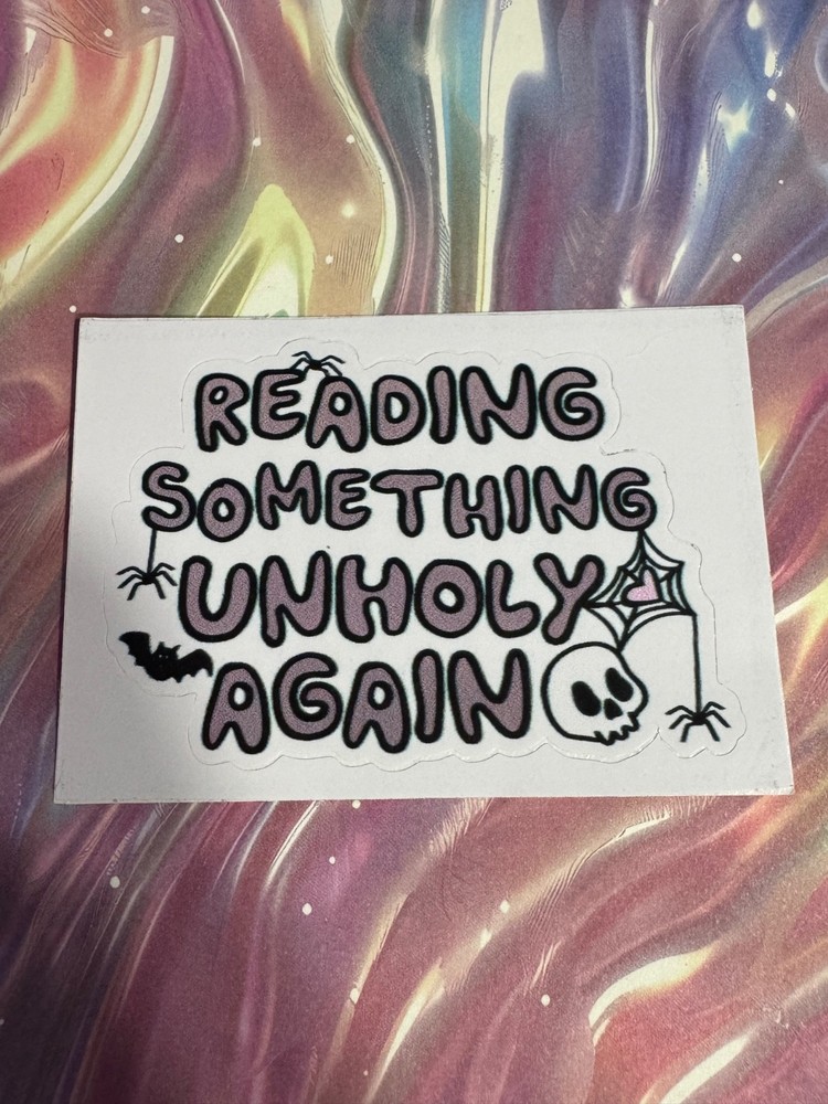 Reading something unholy sticker