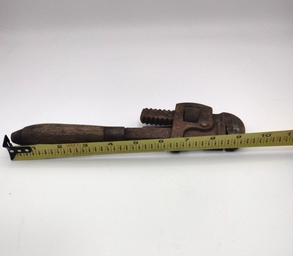 Vintage Adjustable Pipe Wrench Wood Handle