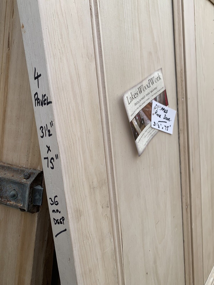 RECLAIMED - STRIPPED PINE - 4 PANEL - OLD FRONT DOOR (Victorian / Vintage)