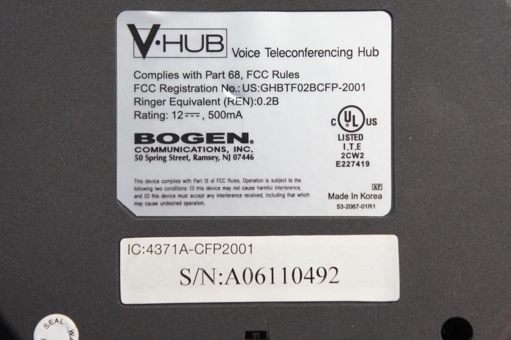BOGEN V-HUB VOICE TELECONFERENCING HUB