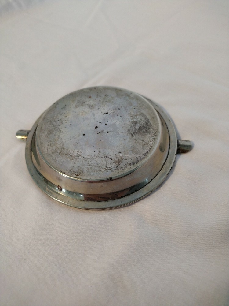 Vintage Silver Plated Ashtray, with Naval Ship