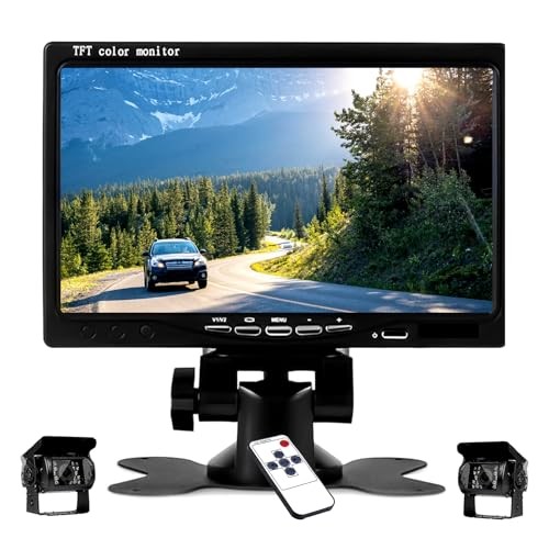 DC 12V 24V Vehicle Backup Camera System 2 x Rear View Camera Support Night