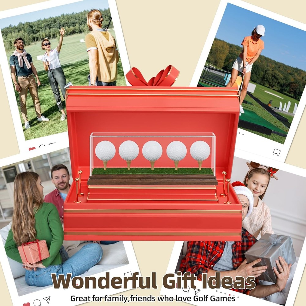 Hole in One Golf Ball Display Case Holder for 5 Clear