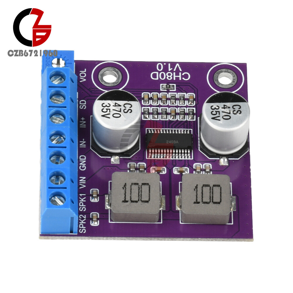 80W Stereo Voice Audio Amplifier Module Class D Amplifier Board Player Module