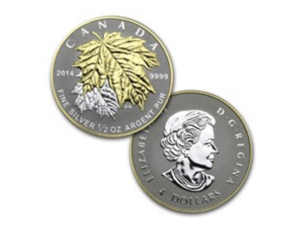 2014 Canadian 5-Coin Silver Reverse Proof Maple Leaf Set