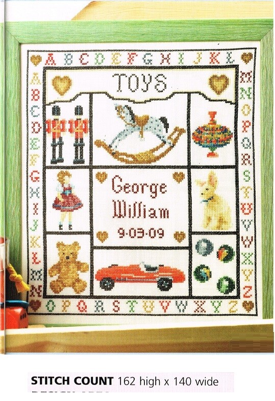 BIRTH SAMPLER    CROSS STITCH PATTERN ONLY - ALS - ER  HH  B