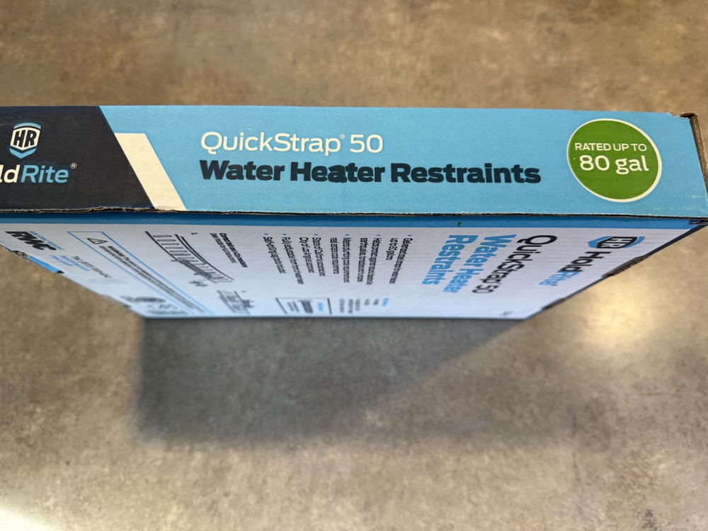 NEW HoldRite QuickStrap QS 50-D Water Heater Restraints - Rated Up To 80 Gallon