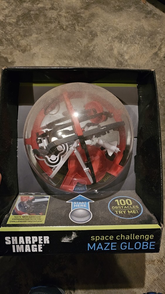 Sharper Image 3D Space Challenge Maze Globe 100 Obstacles Labyrinth Game * NEW