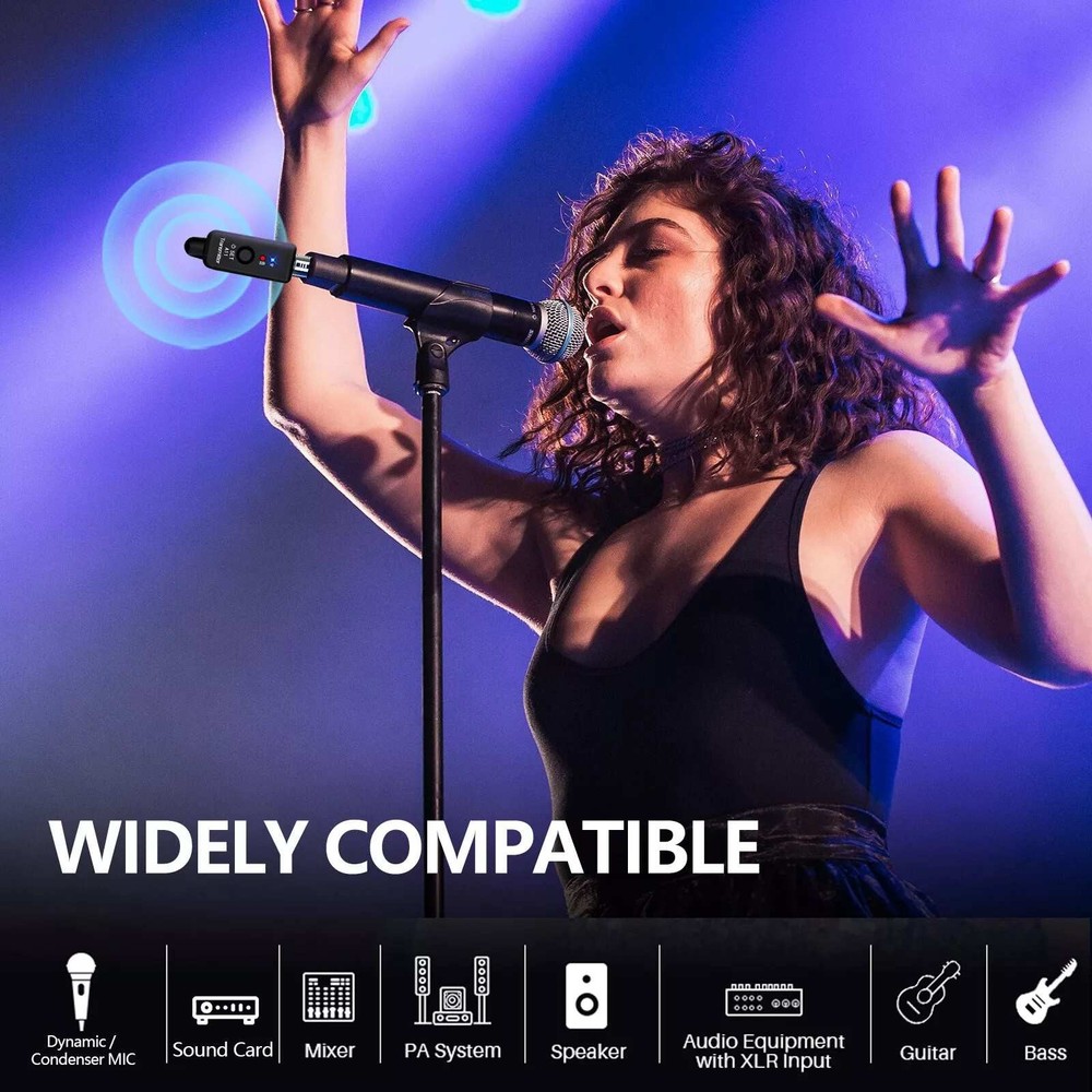 Professional Wireless Transmitter&Receiver Multiple Microphone Compatibility