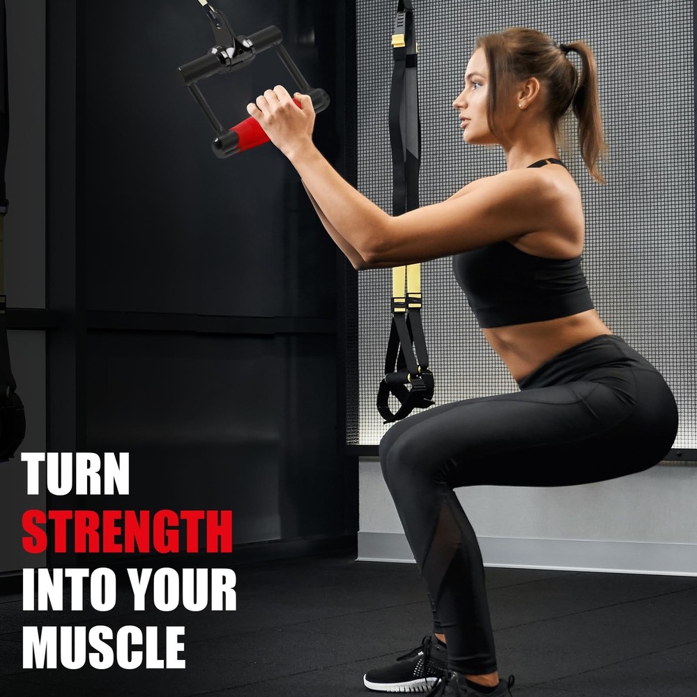 V-shaped Bar Straight Rotating Bar Curl LAT Pull Down Bar D Handle Double D R...