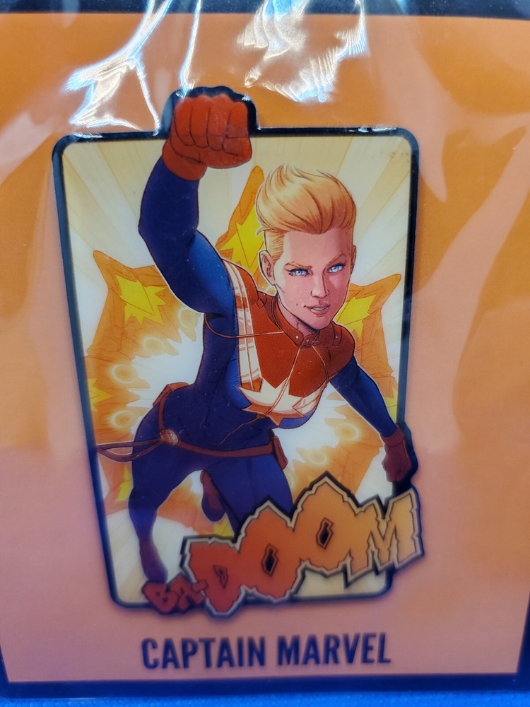 Captain Marvel Ba-Doom 2019 Pinback Pin Loot Crate Presents Marvel Comic AA