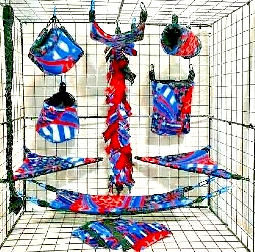 American Patchwork*Sugar Glider Cage set * Rat * double layer Fleece