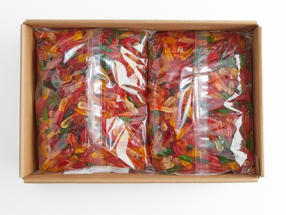 Mini Assorted Gummi Worms- 20 lbs.