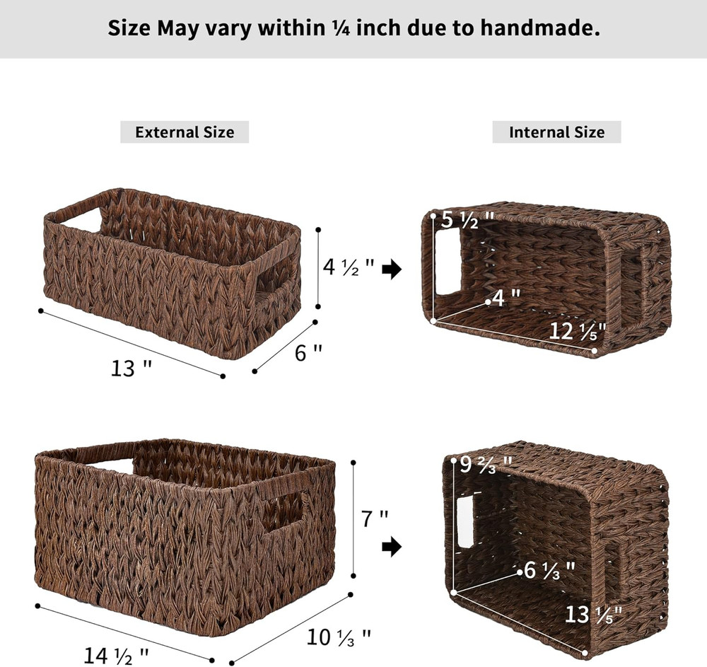 Bundle of 3-Pack Wicker Baskets & 3-Pack Wicker Storage Baskets