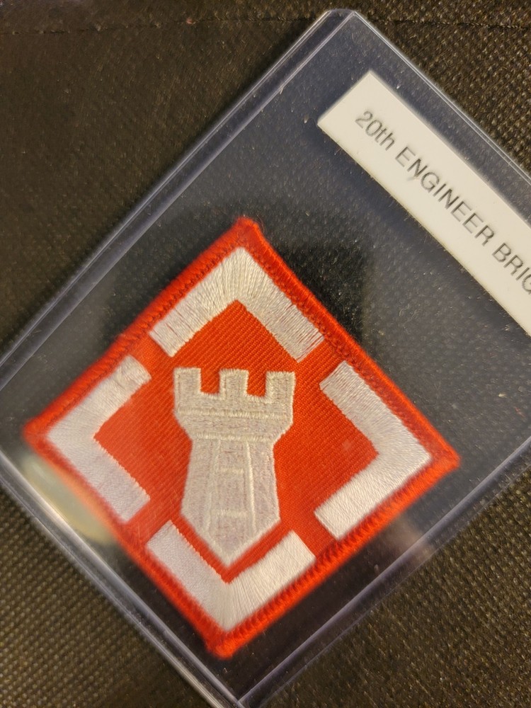 US Army 20th Engineer Brigade Merrowed Edge Glow Original Diamond Castle Patch
